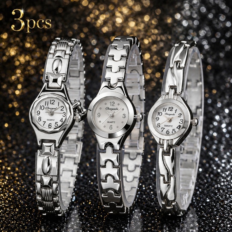 Luxury Watch With Arabic Numerals - Набор из 3 модных женских часов
