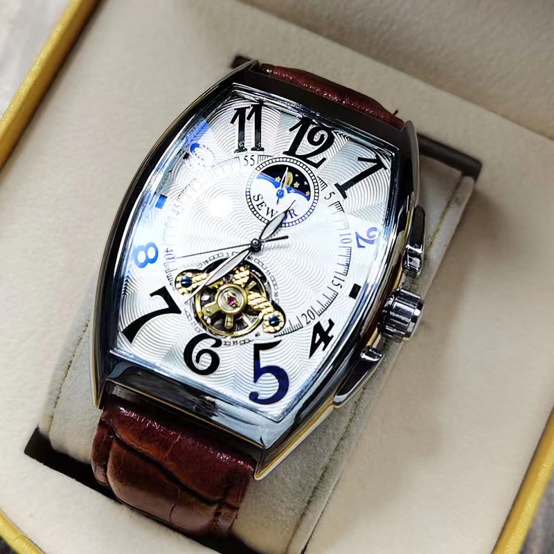 Tourbillon Movement Watch - Мужские механические часы с автоподзаводом SEWOR,