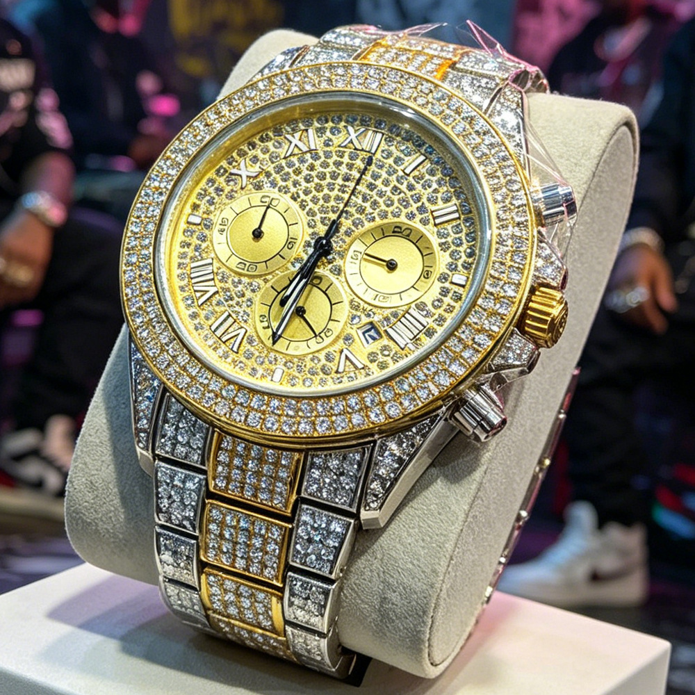 Luxury Watch Brands Logo - Мужские кварцевые часы без логотипа, серебристо-золотые,