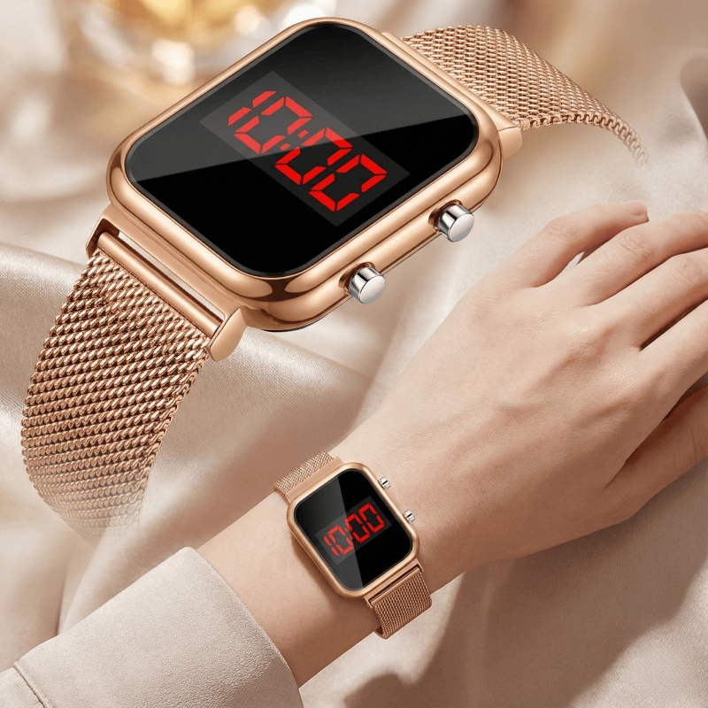 Luxury Watch Life - Модные прямоугольные светодиодные цифровые часы с