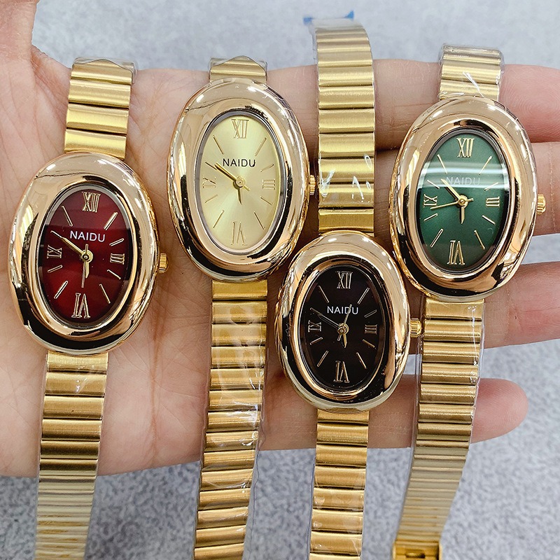 Luxury Watch Female - Роскошные брендовые золотые овальные женские кварцевые