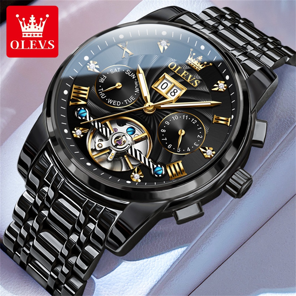 Tourbillon Movement Watch - Классические мужские часы OLEVS с турбийоном,