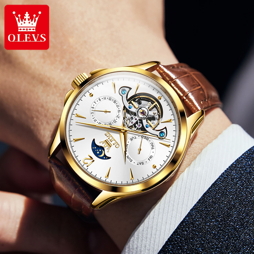 OLEVS 6663 Мужские часы, ориги – обзор и цена Tourbillon Movement Watch