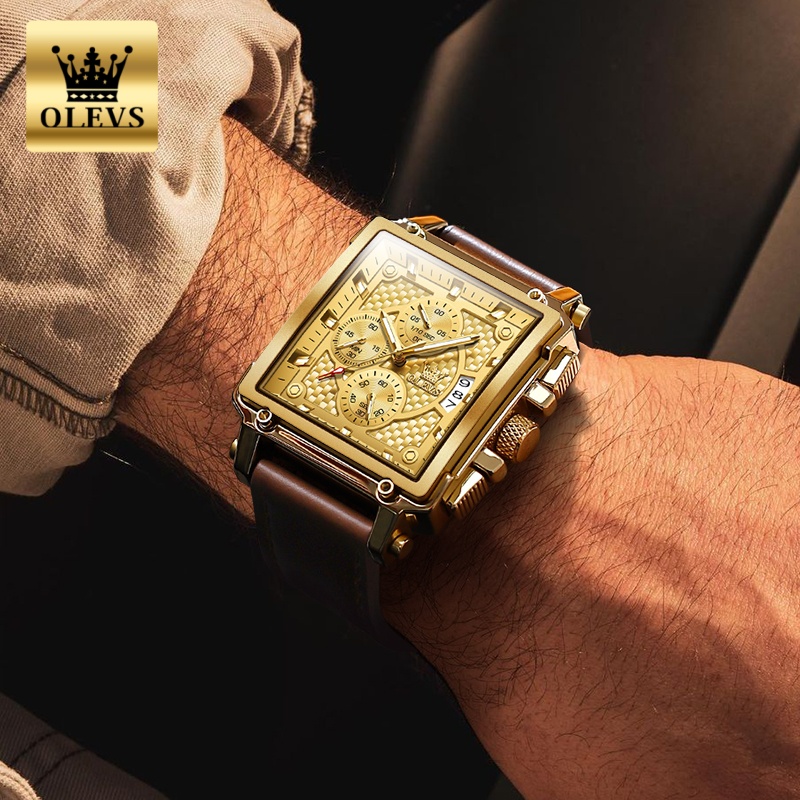 Мужские часы бренда OLEVS, вод – обзор и цена Luxury Watch Leather