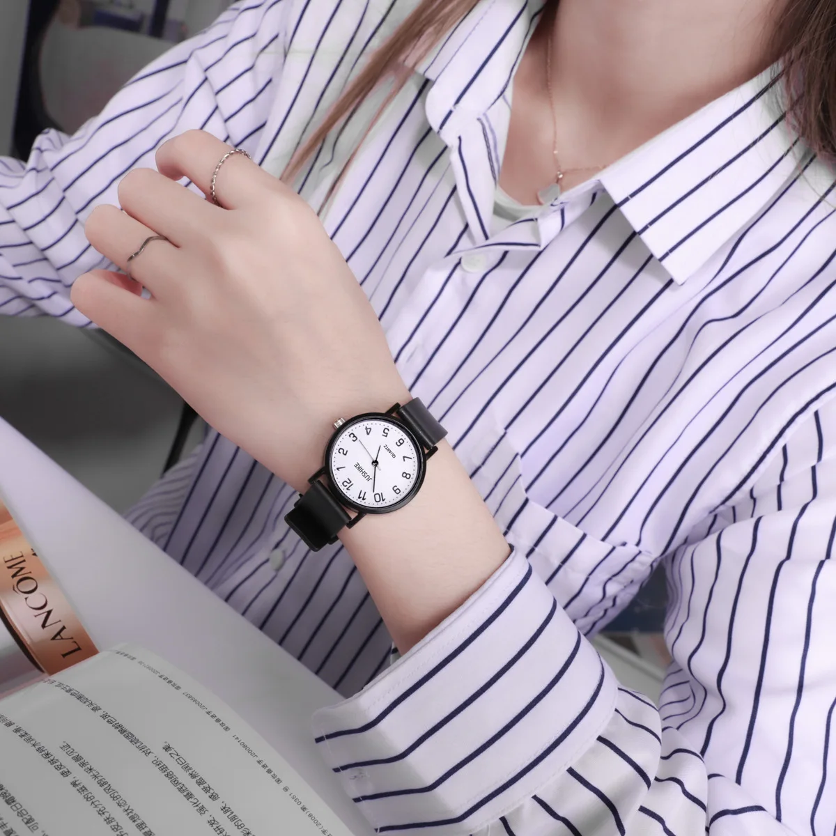 Простые черные часы, кварцевые – обзор и цена Luxury Watch Female