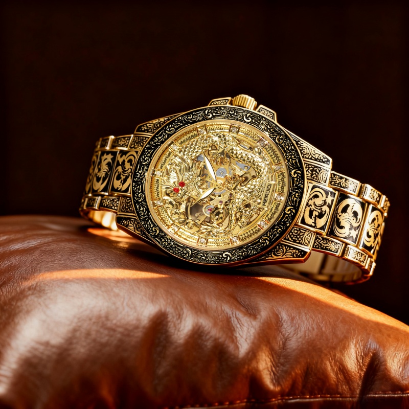 Мужские желтые механические ча – обзор и цена Tourbillon Movement Watch
